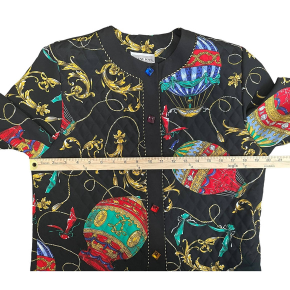 Around Town Vintage Blazer Jacket‎ Art To Wear Quilted Women's Size 10 Eclectic - Picture 9 of 11